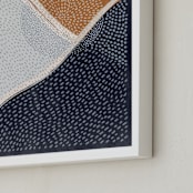 "Sunset over the mountains" - Art Print in Prussian blue, Unilux Powder Blue, Copper by Sabrin Deirani - Frame Close-up