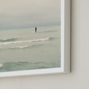 "Paddleboard Solitude" - Art Print in Warm mist by Jacquelyn Sloane Siklos - Frame Close-up