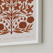 "Les Plantes I" - Art Print in Rust by Katharine Watson - Frame Close-up