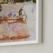 "Pottery I" - Art Print in Terracotta by Crystal Lynn Collins - Frame Close-up