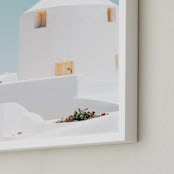 "Cycladic House II" - Art Print in Limestone by Tania Medeiros - Frame Close-up