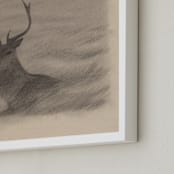 "Red Deer" - Art Print in Antler by jinseikou - Frame Close-up