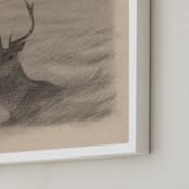 "Red Deer" - Art Print in Antler by jinseikou - Frame Close-up