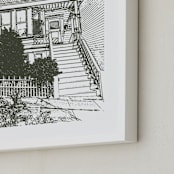 "House: Portrait White Border Custom Print" - Custom Print in Olive Shadow by Minted - Frame Close-up