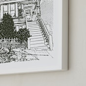 "House: Portrait White Border Custom Print" - Custom Print in Olive Shadow by Minted - Frame Close-up