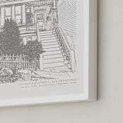 "House: Portrait Custom Letterpress Print" - Custom Letterpress Print in Warm Gray by Minted - Frame Close-up