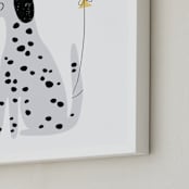 "Dalmatian" - Personalized Art Print in Lemon by Angela Thompson - Frame Close-up
