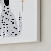 "Dalmatian" - Personalized Art Print in Lemon by Angela Thompson - Frame Close-up