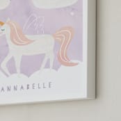 "Dreamy Unicorn" - Personalized Art Print in Lavender by Teju Reval - Frame Close-up