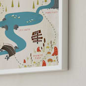 "Adventure Map" - Personalized Art Print in Crimson by Grace Kreinbrink - Frame Close-up