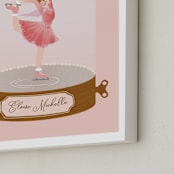 "Ice Dance" - Personalized Art Print in Ballerina Pink by Jennifer Lew - Frame Close-up