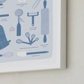 "Kitchenware" - Personalized Art Print in Slate by Dawn Pope - Frame Close-up