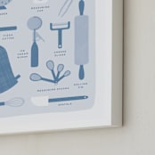 "Kitchenware" - Personalized Art Print in Slate by Dawn Pope - Frame Close-up