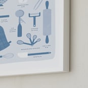 "Kitchenware" - Personalized Art Print in Slate by Dawn Pope - Frame Close-up
