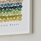 "My heart is full" - Personalized Art Print in Peach by Britt Mills - Frame Close-up