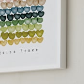 "My heart is full" - Personalized Art Print in Peach by Britt Mills - Frame Close-up
