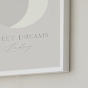 "Sweet Dreams Moon" - Personalized Art Print in Moondust by Alexandra Cohn - Frame Close-up