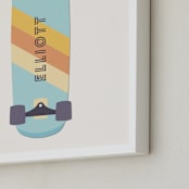 "Skateboard" - Personalized Art Print in Sky by David Michuki - Frame Close-up