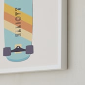 "Skateboard" - Personalized Art Print in Sky by David Michuki - Frame Close-up
