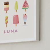 "Chill Out" - Personalized Art Print in Vanilla by Ana Peake - Frame Close-up