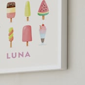 "Chill Out" - Personalized Art Print in Vanilla by Ana Peake - Frame Close-up