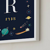 "Space Adventure" - Personalized Art Print in Midnight by Elly - Frame Close-up