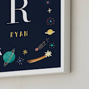 "Space Adventure" - Personalized Art Print in Midnight by Elly - Frame Close-up