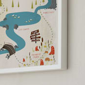 "Adventure Map" - Personalized Art Print in Crimson by Grace Kreinbrink - Frame Close-up
