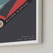 "Motorcar" - Personalized Art Print in Crimson by Maria Alou - Frame Close-up