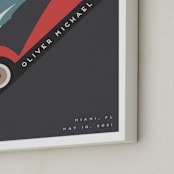 "Motorcar" - Personalized Art Print in Crimson by Maria Alou - Frame Close-up