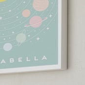 "Pastel Solar System" - Personalized Art Print in Mint by Maria Alou - Frame Close-up