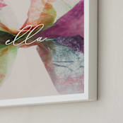 "Spread your wings" - Personalized Art Print in Tangerine by Karen Kardatzke - Frame Close-up