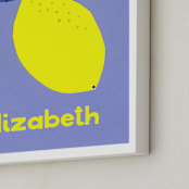 "My Fruity Family" - Personalized Art Print in Lemon by Marta Crea - Frame Close-up