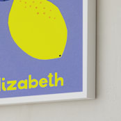 "My Fruity Family" - Personalized Art Print in Lemon by Marta Crea - Frame Close-up