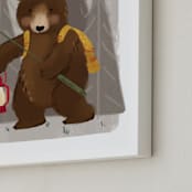 "Adventure bear" - Personalized Art Print in Clay by Rebecca Durflinger - Frame Close-up