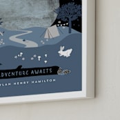 "Adventures in Nature" - Personalized Art Print in Night by Corinne Malesic - Frame Close-up