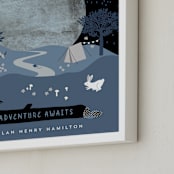 "Adventures in Nature" - Personalized Art Print in Night by Corinne Malesic - Frame Close-up