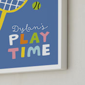 "Play Time" - Personalized Art Print in Denim Blue by Chi Hey Lee - Frame Close-up