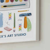 "Creative Tools" - Personalized Art Print in White by Naava Katz - Frame Close-up