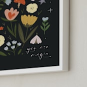 "Magic Florals" - Personalized Art Print in Chalkboard by Hannah Williams - Frame Close-up