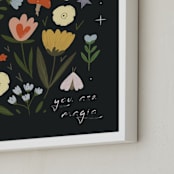 "Magic Florals" - Personalized Art Print in Chalkboard by Hannah Williams - Frame Close-up