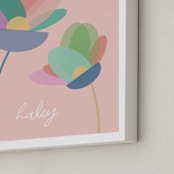 "Modern Floral" - Personalized Art Print in Pink by AlisonJerry - Frame Close-up