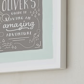 "Our Story" - Personalized Art Print in Gray by JeAnna Casper - Frame Close-up