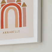 "Rainbow Castle" - Personalized Art Print in Pink by JeAnna Casper - Frame Close-up