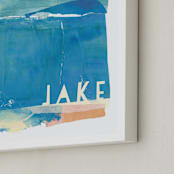 "Night Swim" - Personalized Art Print in Blue by sue prue - Frame Close-up