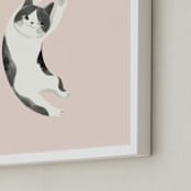 "Feline" - Personalized Art Print in Blush by Vivian Yiwing - Frame Close-up