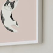 "Feline" - Personalized Art Print in Blush by Vivian Yiwing - Frame Close-up