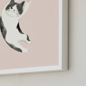 "Feline" - Personalized Art Print in Blush by Vivian Yiwing - Frame Close-up