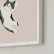 "Feline" - Personalized Art Print in Blush by Vivian Yiwing - Frame Close-up