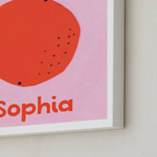 "My Fruity Family III" - Personalized Art Print in Citrus by Marta Crea - Frame Close-up